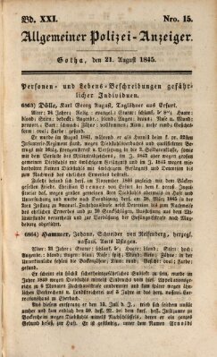 Allgemeiner Polizei-Anzeiger Donnerstag 21. August 1845