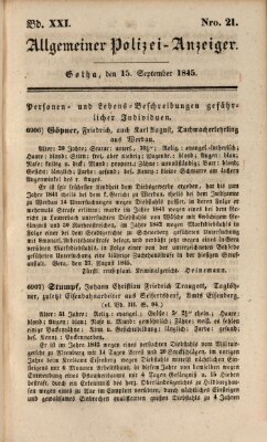 Allgemeiner Polizei-Anzeiger Montag 15. September 1845