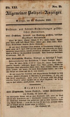 Allgemeiner Polizei-Anzeiger Samstag 27. September 1845