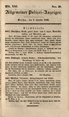 Allgemeiner Polizei-Anzeiger Dienstag 7. Oktober 1845