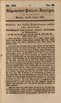 Allgemeiner Polizei-Anzeiger Dienstag 21. Oktober 1845