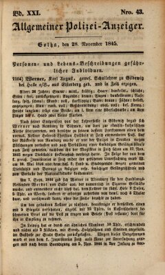 Allgemeiner Polizei-Anzeiger Freitag 28. November 1845