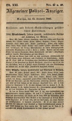 Allgemeiner Polizei-Anzeiger Montag 15. Dezember 1845