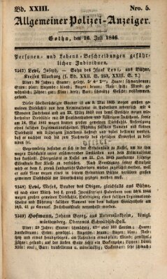 Allgemeiner Polizei-Anzeiger Donnerstag 16. Juli 1846