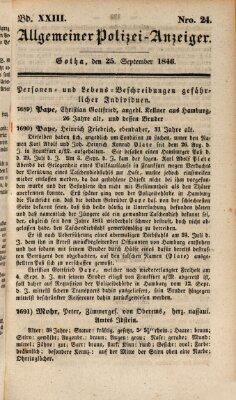 Allgemeiner Polizei-Anzeiger Freitag 25. September 1846