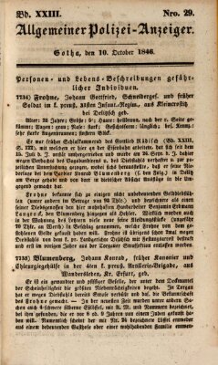 Allgemeiner Polizei-Anzeiger Samstag 10. Oktober 1846
