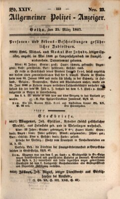 Allgemeiner Polizei-Anzeiger Donnerstag 25. März 1847