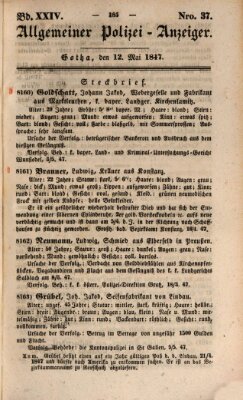 Allgemeiner Polizei-Anzeiger Mittwoch 12. Mai 1847