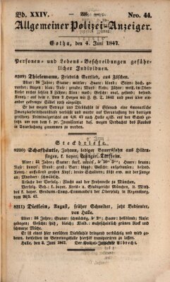 Allgemeiner Polizei-Anzeiger Freitag 4. Juni 1847