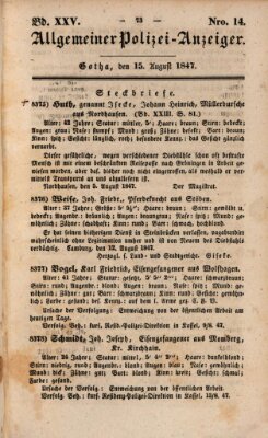 Allgemeiner Polizei-Anzeiger Sonntag 15. August 1847