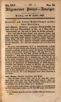 Allgemeiner Polizei-Anzeiger Samstag 30. Oktober 1847
