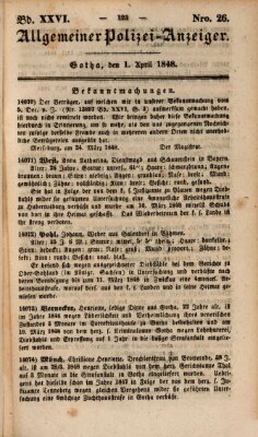 Allgemeiner Polizei-Anzeiger Samstag 1. April 1848