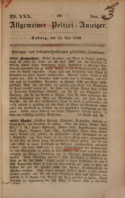Allgemeiner Polizei-Anzeiger Dienstag 14. Mai 1850