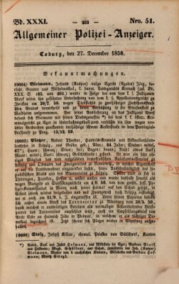 Allgemeiner Polizei-Anzeiger Freitag 27. Dezember 1850