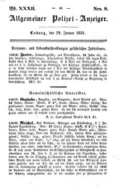 Allgemeiner Polizei-Anzeiger Mittwoch 29. Januar 1851