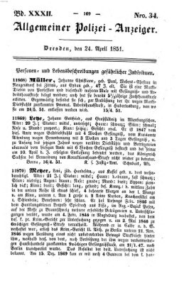 Allgemeiner Polizei-Anzeiger Donnerstag 24. April 1851