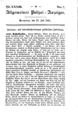 Allgemeiner Polizei-Anzeiger Dienstag 22. Juli 1851