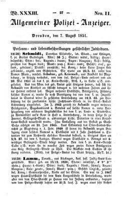 Allgemeiner Polizei-Anzeiger Donnerstag 7. August 1851