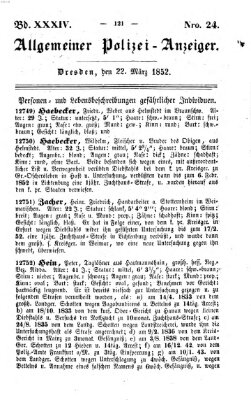 Allgemeiner Polizei-Anzeiger Montag 22. März 1852