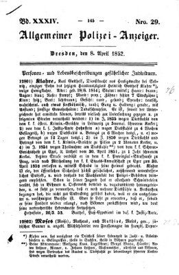 Allgemeiner Polizei-Anzeiger Donnerstag 8. April 1852