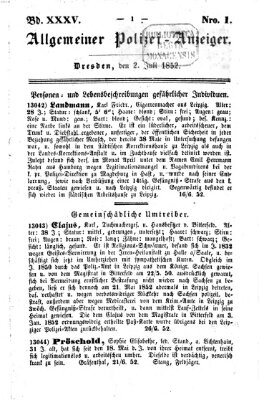 Allgemeiner Polizei-Anzeiger Freitag 2. Juli 1852