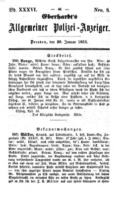 Eberhardt's allgemeiner Polizei-Anzeiger (Allgemeiner Polizei-Anzeiger) Samstag 29. Januar 1853