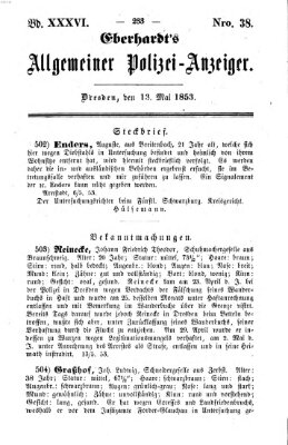 Eberhardt's allgemeiner Polizei-Anzeiger (Allgemeiner Polizei-Anzeiger) Freitag 13. Mai 1853