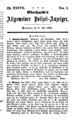 Eberhardt's allgemeiner Polizei-Anzeiger (Allgemeiner Polizei-Anzeiger) Mittwoch 6. Juli 1853
