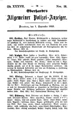 Eberhardt's allgemeiner Polizei-Anzeiger (Allgemeiner Polizei-Anzeiger) Donnerstag 1. September 1853
