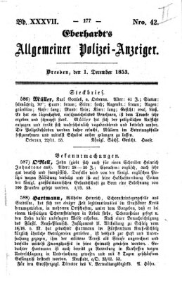 Eberhardt's allgemeiner Polizei-Anzeiger (Allgemeiner Polizei-Anzeiger) Donnerstag 1. Dezember 1853