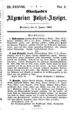 Eberhardt's allgemeiner Polizei-Anzeiger (Allgemeiner Polizei-Anzeiger) Donnerstag 5. Januar 1854