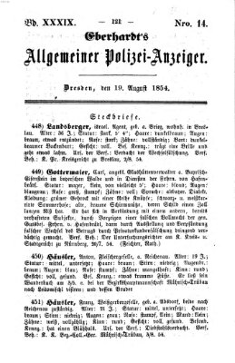 Eberhardt's allgemeiner Polizei-Anzeiger (Allgemeiner Polizei-Anzeiger) Samstag 19. August 1854