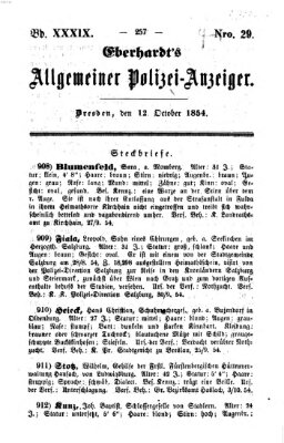 Eberhardt's allgemeiner Polizei-Anzeiger (Allgemeiner Polizei-Anzeiger) Donnerstag 12. Oktober 1854