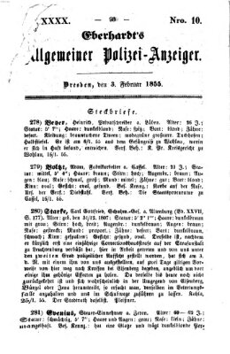 Eberhardt's allgemeiner Polizei-Anzeiger (Allgemeiner Polizei-Anzeiger) Samstag 3. Februar 1855