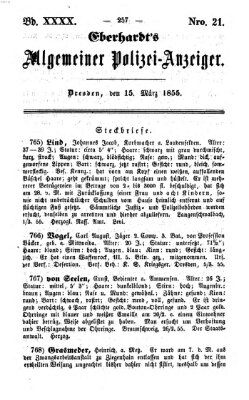 Eberhardt's allgemeiner Polizei-Anzeiger (Allgemeiner Polizei-Anzeiger) Donnerstag 15. März 1855
