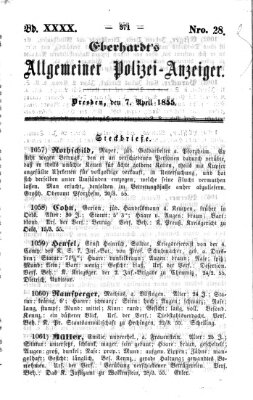 Eberhardt's allgemeiner Polizei-Anzeiger (Allgemeiner Polizei-Anzeiger) Samstag 7. April 1855