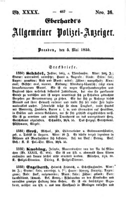 Eberhardt's allgemeiner Polizei-Anzeiger (Allgemeiner Polizei-Anzeiger) Samstag 5. Mai 1855