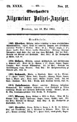 Eberhardt's allgemeiner Polizei-Anzeiger (Allgemeiner Polizei-Anzeiger) Donnerstag 10. Mai 1855