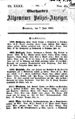 Eberhardt's allgemeiner Polizei-Anzeiger (Allgemeiner Polizei-Anzeiger) Donnerstag 7. Juni 1855