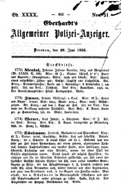 Eberhardt's allgemeiner Polizei-Anzeiger (Allgemeiner Polizei-Anzeiger) Donnerstag 28. Juni 1855