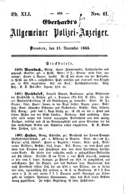 Eberhardt's allgemeiner Polizei-Anzeiger (Allgemeiner Polizei-Anzeiger) Mittwoch 21. November 1855
