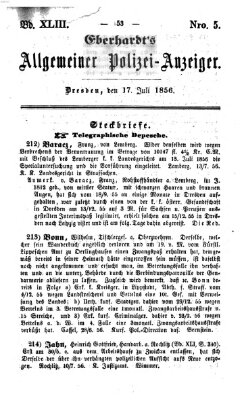 Eberhardt's allgemeiner Polizei-Anzeiger (Allgemeiner Polizei-Anzeiger) Donnerstag 17. Juli 1856