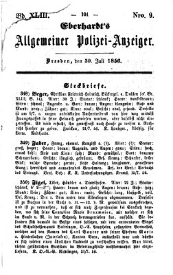 Eberhardt's allgemeiner Polizei-Anzeiger (Allgemeiner Polizei-Anzeiger) Mittwoch 30. Juli 1856