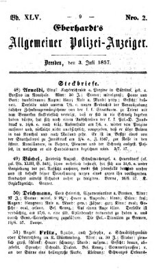 Eberhardt's allgemeiner Polizei-Anzeiger (Allgemeiner Polizei-Anzeiger) Freitag 3. Juli 1857