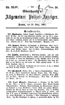 Eberhardt's allgemeiner Polizei-Anzeiger (Allgemeiner Polizei-Anzeiger) Freitag 20. März 1857