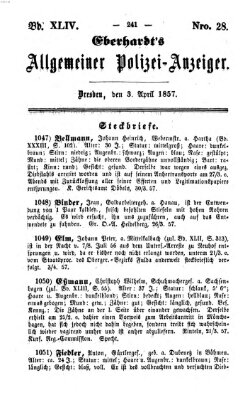 Eberhardt's allgemeiner Polizei-Anzeiger (Allgemeiner Polizei-Anzeiger) Freitag 3. April 1857