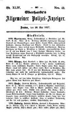 Eberhardt's allgemeiner Polizei-Anzeiger (Allgemeiner Polizei-Anzeiger) Donnerstag 28. Mai 1857