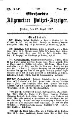 Eberhardt's allgemeiner Polizei-Anzeiger (Allgemeiner Polizei-Anzeiger) Donnerstag 27. August 1857