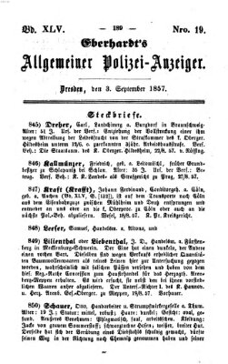 Eberhardt's allgemeiner Polizei-Anzeiger (Allgemeiner Polizei-Anzeiger) Donnerstag 3. September 1857