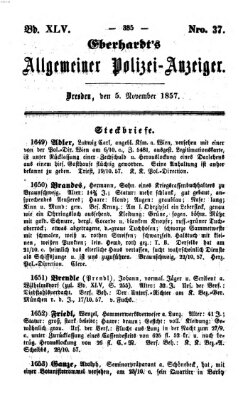 Eberhardt's allgemeiner Polizei-Anzeiger (Allgemeiner Polizei-Anzeiger) Donnerstag 5. November 1857